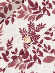 Leaf Print Pillowcase Pola in Linen-Cotton Blend with Flange - thumbnail 4