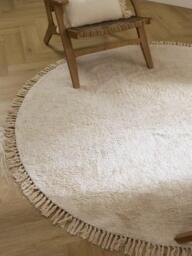 Round Hand-Tufted Cotton Rug Daya with Fringes - thumbnail 2