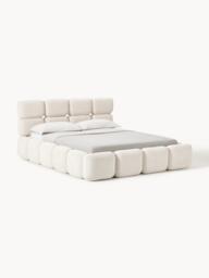 Upholstered Teddy Bouclé Bed Tayla - thumbnail 1