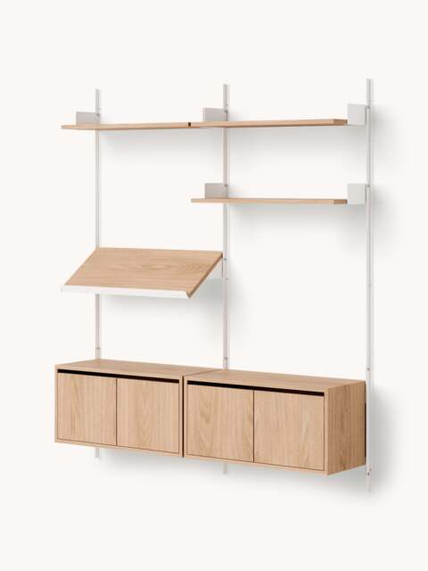 Large Wall-Mounted Shelf Living with Cabinets - image 1