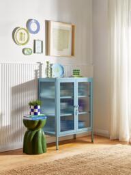 Metal Display Cabinet The Mixer with Ribbed Glass - thumbnail 2
