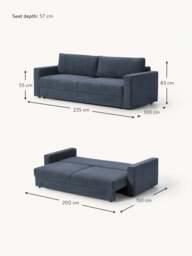 Velvet Sofa Bed Tasha (3-seater) - thumbnail 8