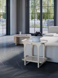 Travertine Effect Side Table Bella - thumbnail 2