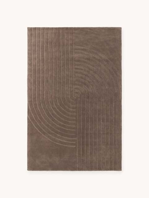 High-Low Wool Rug Mason, Hand-Tufted