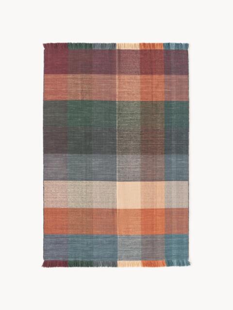Checked Wool Rug Bliss with Fringes - image 1