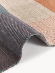 Checked Wool Rug Bliss with Fringes - thumbnail 6