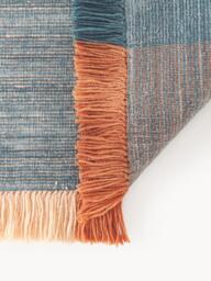 Checked Wool Rug Bliss with Fringes - thumbnail 5