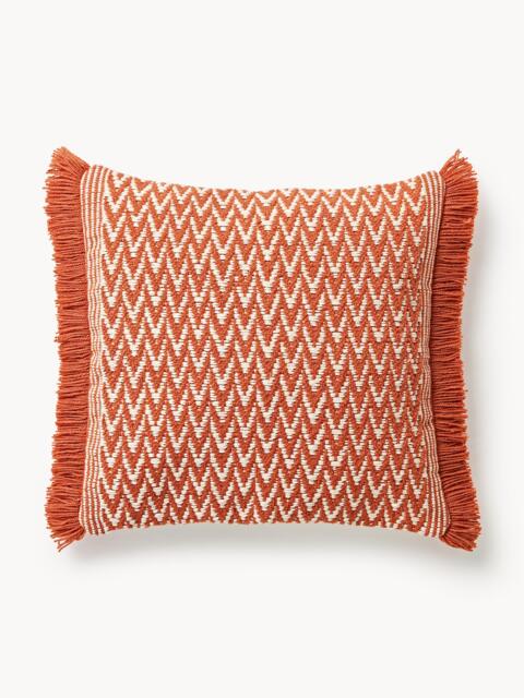 Outdoor Cushion Cover Suria with Woven Pattern and Fringes - image 1
