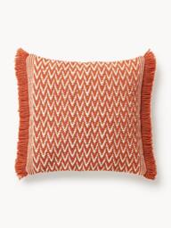 Outdoor Cushion Cover Suria with Woven Pattern and Fringes - thumbnail 1