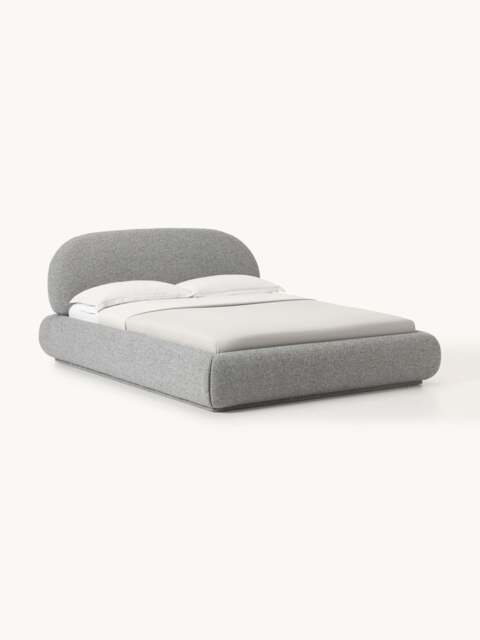 Upholstered Bouclé Bed Alba with Storage