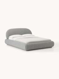 Upholstered Bouclé Bed Alba with Storage