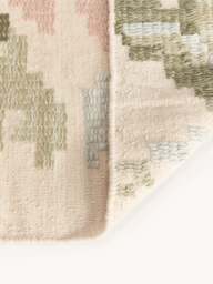 Wool Runner Rosha with Stitched Flower Pattern - thumbnail 4