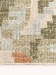 Wool Runner Rosha with Stitched Flower Pattern - thumbnail 2
