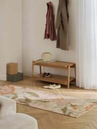 Wool Runner Rosha with Stitched Flower Pattern - thumbnail 6