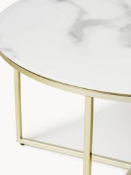 Round Coffee Table Antigua with Marble Effect Glass Top - thumbnail 5