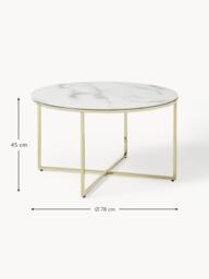 Round Coffee Table Antigua with Marble Effect Glass Top - thumbnail 8