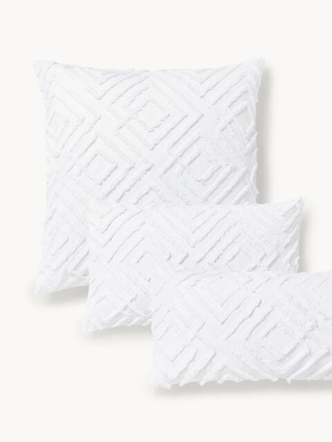 Cotton Percale Pillowcase Phil with Tufted Design - image 1