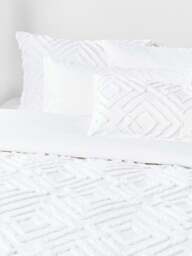 Cotton Percale Pillowcase Phil with Tufted Design - thumbnail 2