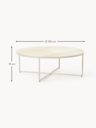 XL Round Coffee Table Antigua with Marble Effect Glass Top - thumbnail 5