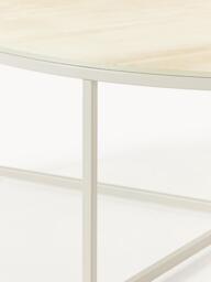 XL Round Coffee Table Antigua with Marble Effect Glass Top - thumbnail 4