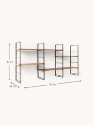 Metal Wall Shelf Tayo with Mango Wood Shelves - thumbnail 7