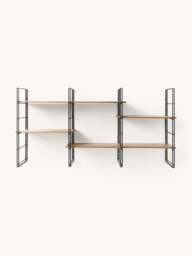 Metal Wall Shelf Tayo with Mango Wood Shelves - thumbnail 2