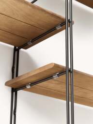 Metal Wall Shelf Tayo with Mango Wood Shelves - thumbnail 3