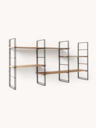 Metal Wall Shelf Tayo with Mango Wood Shelves