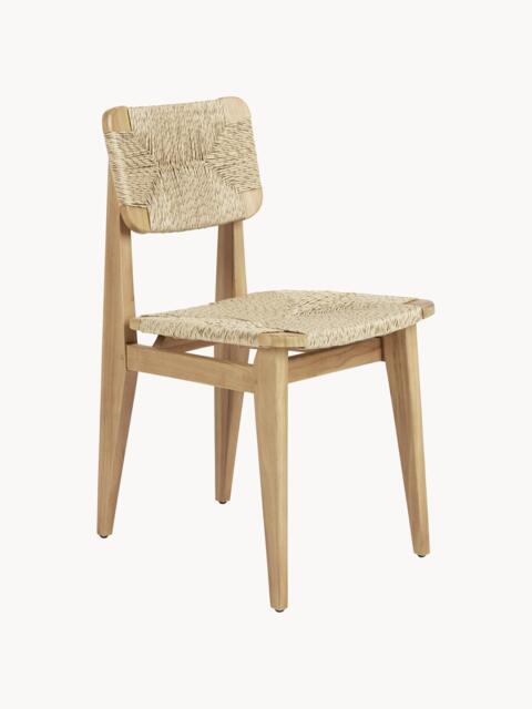 Teak Wood Garden Dining Chair C-Chair with Woven Seat and Backrest - image 1