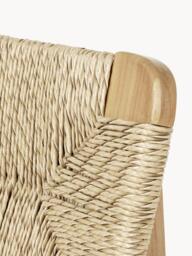 Teak Wood Garden Dining Chair C-Chair with Woven Seat and Backrest - thumbnail 5
