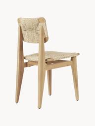 Teak Wood Garden Dining Chair C-Chair with Woven Seat and Backrest - thumbnail 3