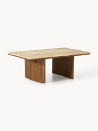 Oak Wood Coffee Table Chandler with Travertine Table Top - thumbnail 1