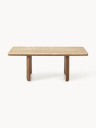 Oak Wood Coffee Table Chandler with Travertine Table Top - thumbnail 4