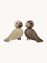 Oak Wood Decorative Objects Lovebirds, Set of 2 - thumbnail 2