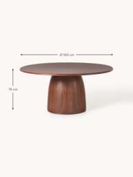 Round Dining Table Nelly with Groove Structure, in various sizes - thumbnail 6