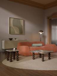 Marble Coffee Table Lyndi with Oak Legs - thumbnail 7