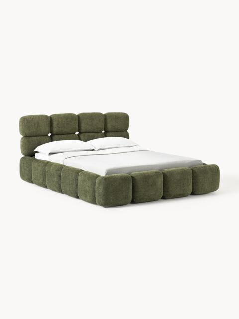 Upholstered Teddy Bouclé Bed Tayla with Storage Space