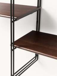 Metal Wall Shelf Tayo with Mango Wood Shelves - thumbnail 4