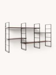 Metal Wall Shelf Tayo with Mango Wood Shelves