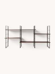 Metal Wall Shelf Tayo with Mango Wood Shelves - thumbnail 2