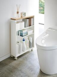 Bathroom Shelving Unit Tower with Wheels - thumbnail 5