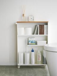 Bathroom Shelving Unit Tower with Wheels - thumbnail 7
