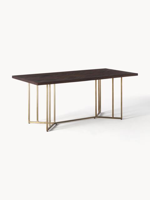 Mango Wood Dining Table Luca with Herringbone Pattern, in various sizes - image 1
