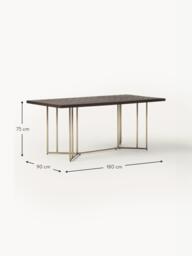 Mango Wood Dining Table Luca with Herringbone Pattern, in various sizes - thumbnail 9