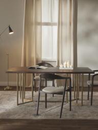 Mango Wood Dining Table Luca with Herringbone Pattern, in various sizes - thumbnail 2