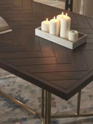 Mango Wood Dining Table Luca with Herringbone Pattern, in various sizes - thumbnail 7
