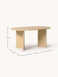 Oval Wooden Dining Table Toni, in various sizes - thumbnail 7