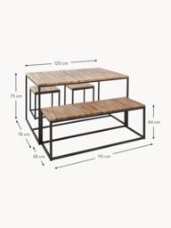 Robinia Wood Garden Lounge Set Alois, Set of 4 - thumbnail 4