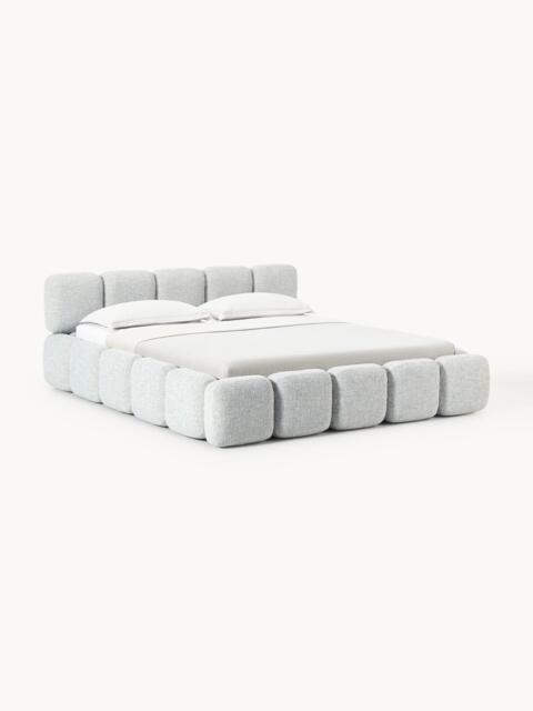 Upholstered Bouclé Bed Tayla with Storage Space - image 1