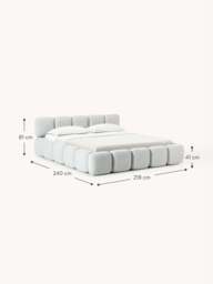Upholstered Bouclé Bed Tayla with Storage Space - thumbnail 6
